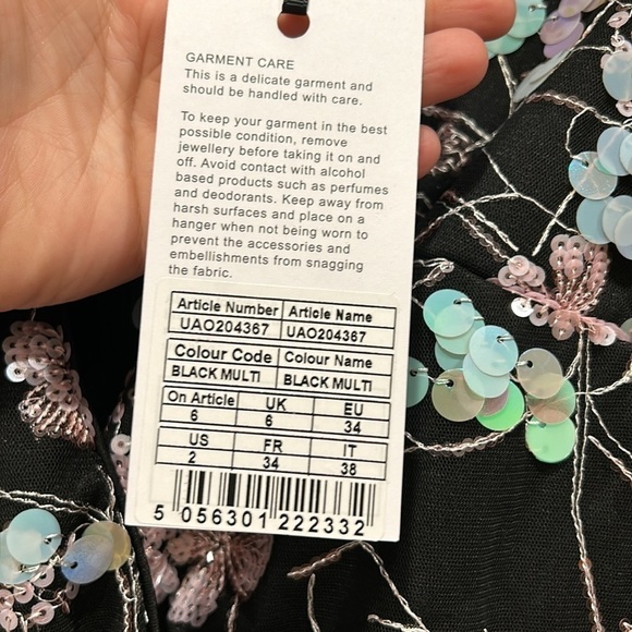 Forever Unique mermaid sequin embellished faux wrap mini dress velvet belt new 2 - Picture 9 of 10